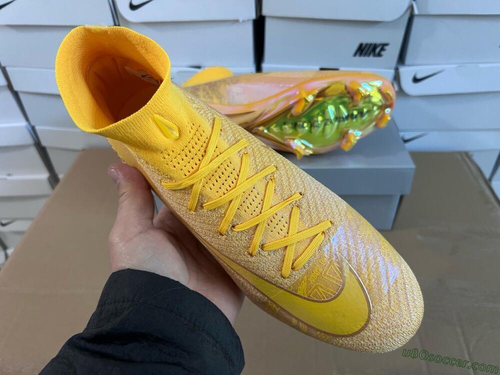 Nike Air Zoom Mercurial Superfly 10 Elite FG Firm Ground Soccer Cleats - Gold/Gold
