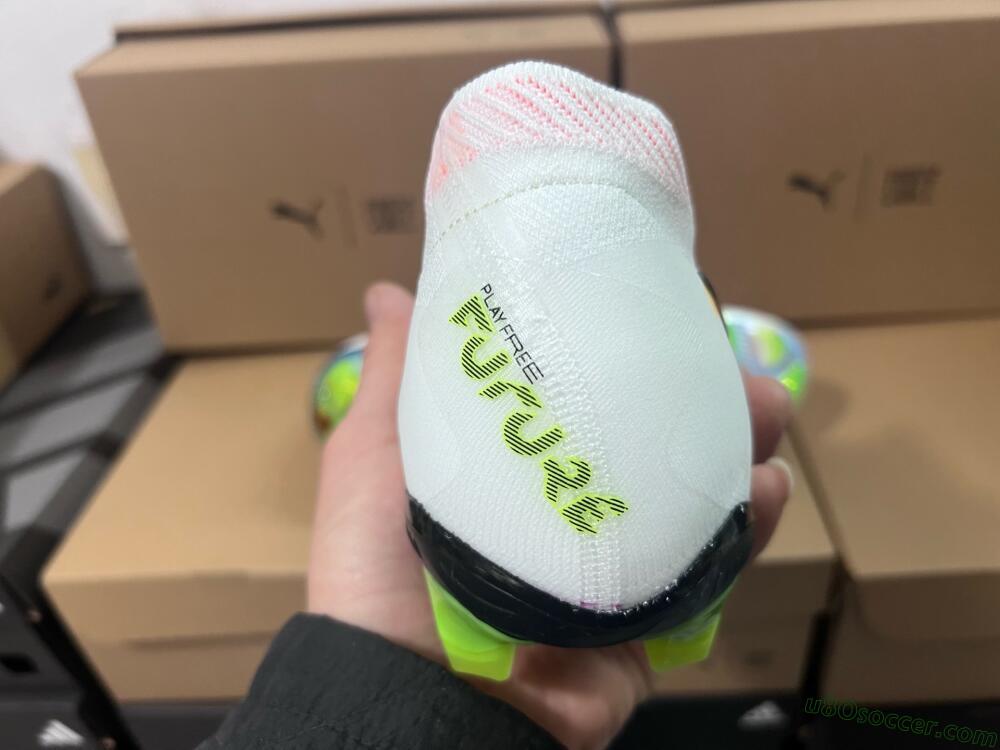 Puma Future 8 Ultimate FG Firm Ground Soccer Cleats - White/Red/Yellow