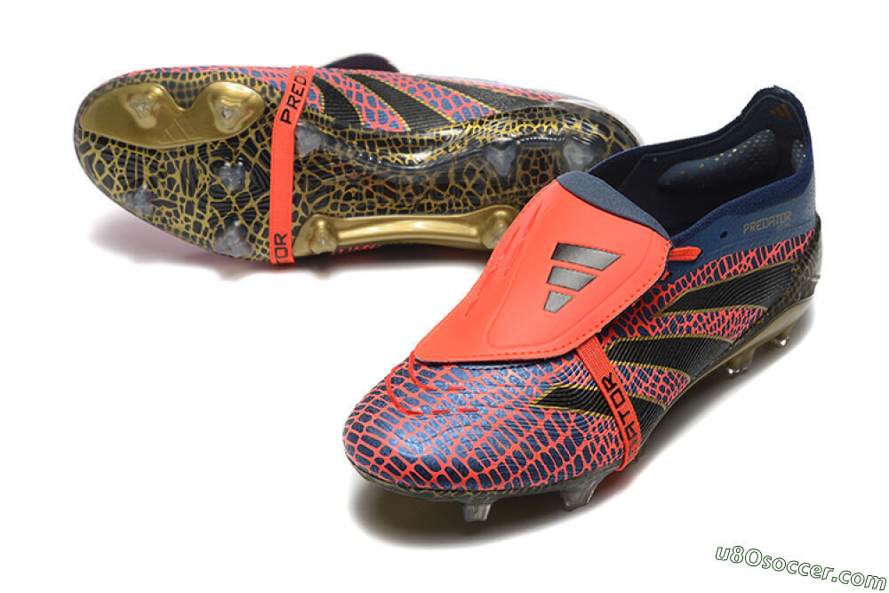 Adidas Predator Elite 25 Foldover Tongue FG Firm Ground Soccer Cleats - Red/Blue/Gold 3