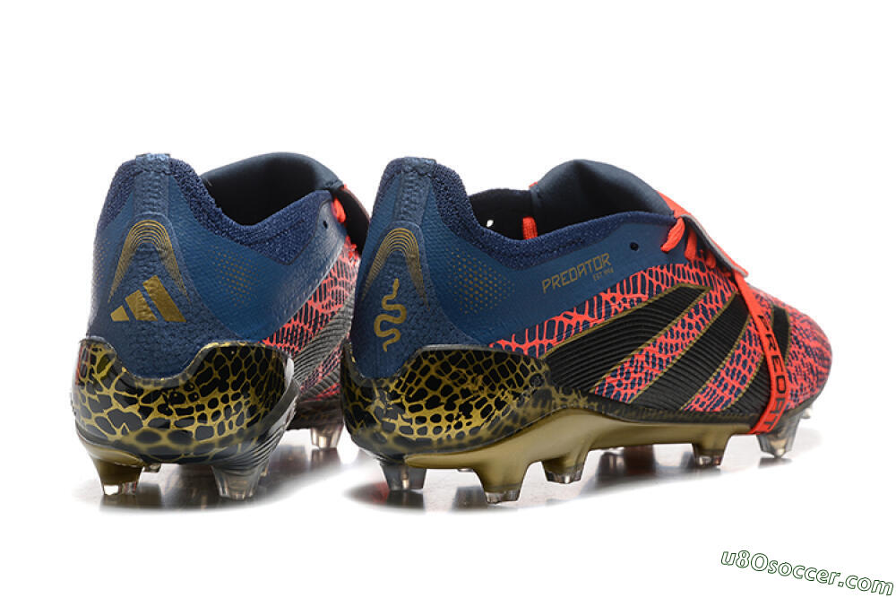 Adidas Predator Elite 25 Foldover Tongue FG Firm Ground Soccer Cleats - Red/Blue/Gold 9