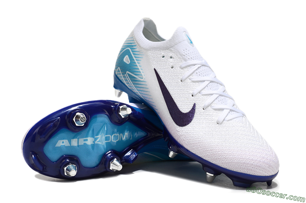 Nike Air Zoom Mercurial Vapor 16 Elite SG Soft Ground Soccer Cleats - White/Purple/Jade 3