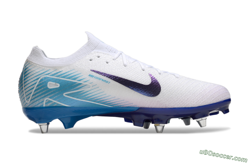 Nike Air Zoom Mercurial Vapor 16 Elite SG Soft Ground Soccer Cleats - White/Purple/Jade 7