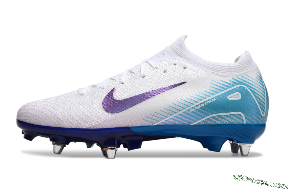 Nike Air Zoom Mercurial Vapor 16 Elite SG Soft Ground Soccer Cleats - White/Purple/Jade 2