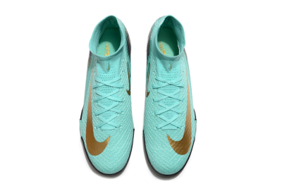 Nike Air Zoom Mercurial Superfly 10 Elite TF Artificial Turf Soccer Shoes - Jade/Gold/Blue