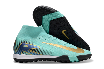 Nike Air Zoom Mercurial Superfly 10 Elite TF Artificial Turf Soccer Shoes - Jade/Gold/Blue
