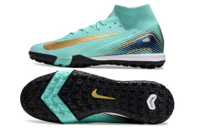 Nike Air Zoom Mercurial Superfly 10 Elite TF Artificial Turf Soccer Shoes - Jade/Gold/Blue