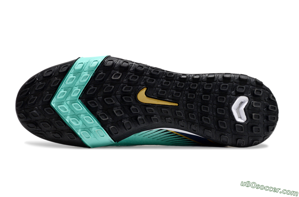 Nike Air Zoom Mercurial Superfly 10 Elite TF Artificial Turf Soccer Shoes - Jade/Gold/Blue 6