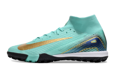 Nike Air Zoom Mercurial Superfly 10 Elite TF Artificial Turf Soccer Shoes - Jade/Gold/Blue