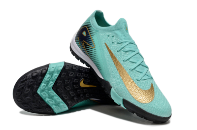 Nike Air Zoom Mercurial Vapor 16 Elite TF Artificial Turf Soccer Shoes - Jade/Gold/Blue