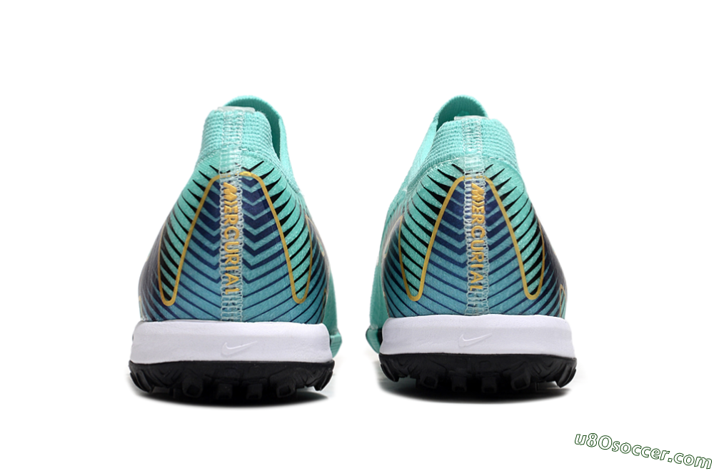 Nike Air Zoom Mercurial Vapor 16 Elite TF Artificial Turf Soccer Shoes - Jade/Gold/Blue 5