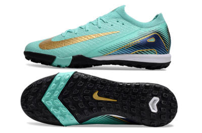 Nike Air Zoom Mercurial Vapor 16 Elite TF Artificial Turf Soccer Shoes - Jade/Gold/Blue