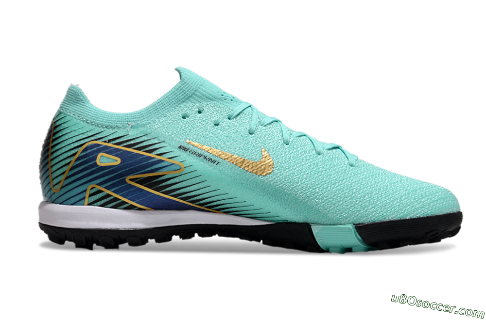 Nike Air Zoom Mercurial Vapor 16 Elite TF Artificial Turf Soccer Shoes - Jade/Gold/Blue 7