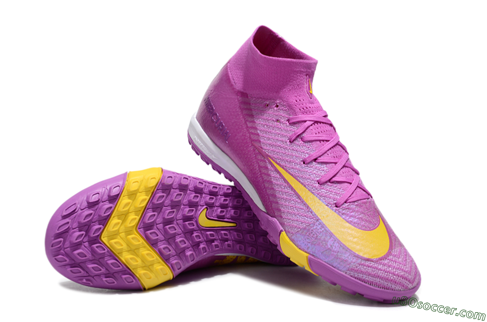 Nike Air Zoom Mercurial Superfly 10 Elite TF Artificial Turf Soccer Shoes - Purple/Yellow/White 3