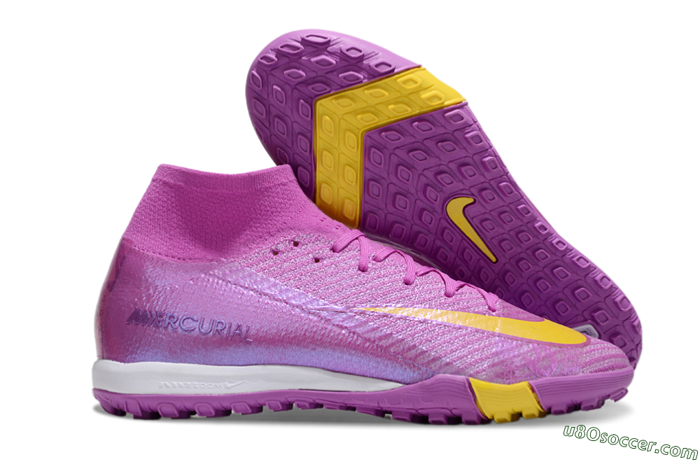 Nike Air Zoom Mercurial Superfly 10 Elite TF Artificial Turf Soccer Shoes - Purple/Yellow/White 1