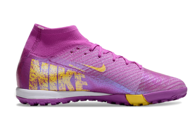 Nike Air Zoom Mercurial Superfly 10 Elite TF Artificial Turf Soccer Shoes - Purple/Yellow/White