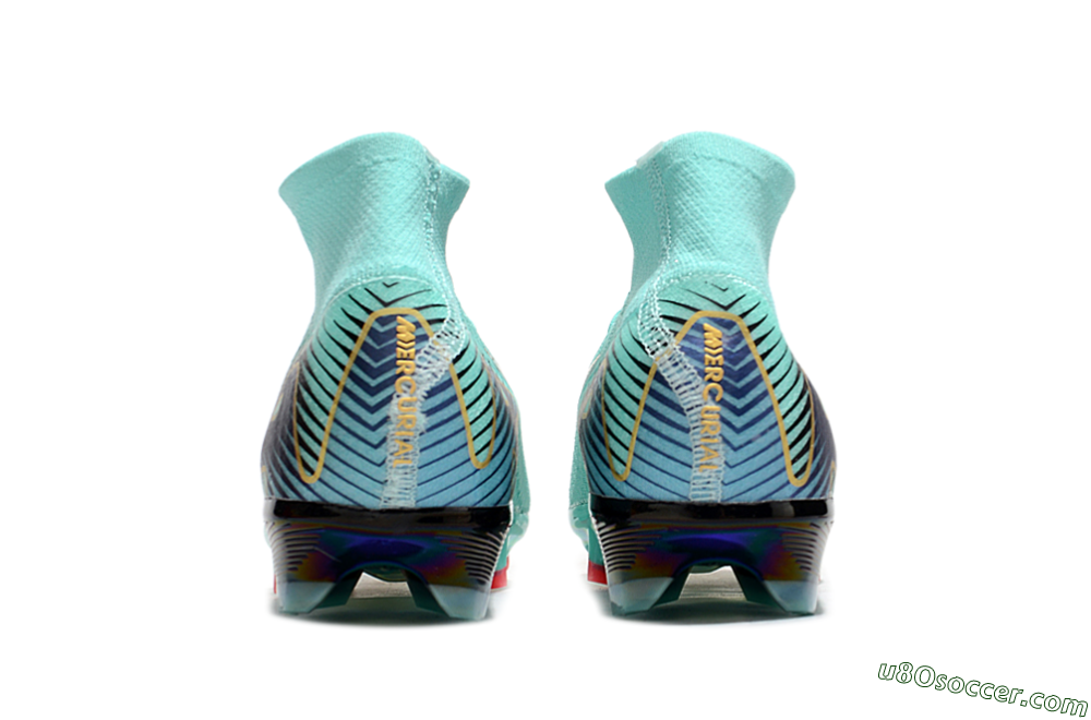 Nike Air Zoom Mercurial Superfly 10 Elite FG Firm Ground Soccer Cleats - Jade/Gold/Blue 5