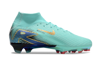 Nike Air Zoom Mercurial Superfly 10 Elite FG Firm Ground Soccer Cleats - Jade/Gold/Blue