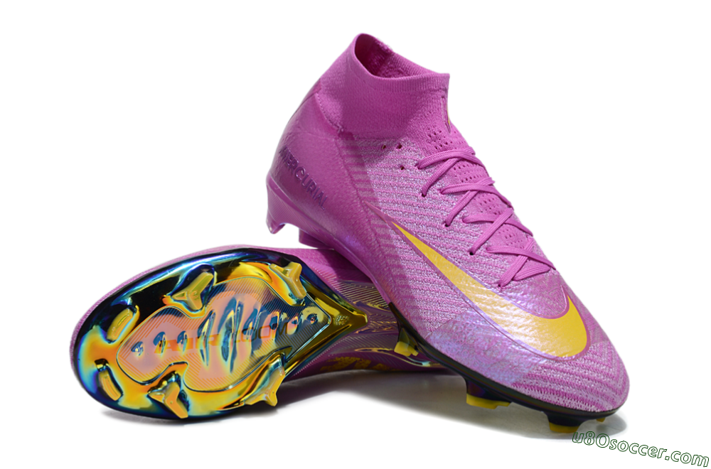 Nike Air Zoom Mercurial Superfly 10 Elite FG Firm Ground Soccer Cleats - Purple/Yellow/Gold 3