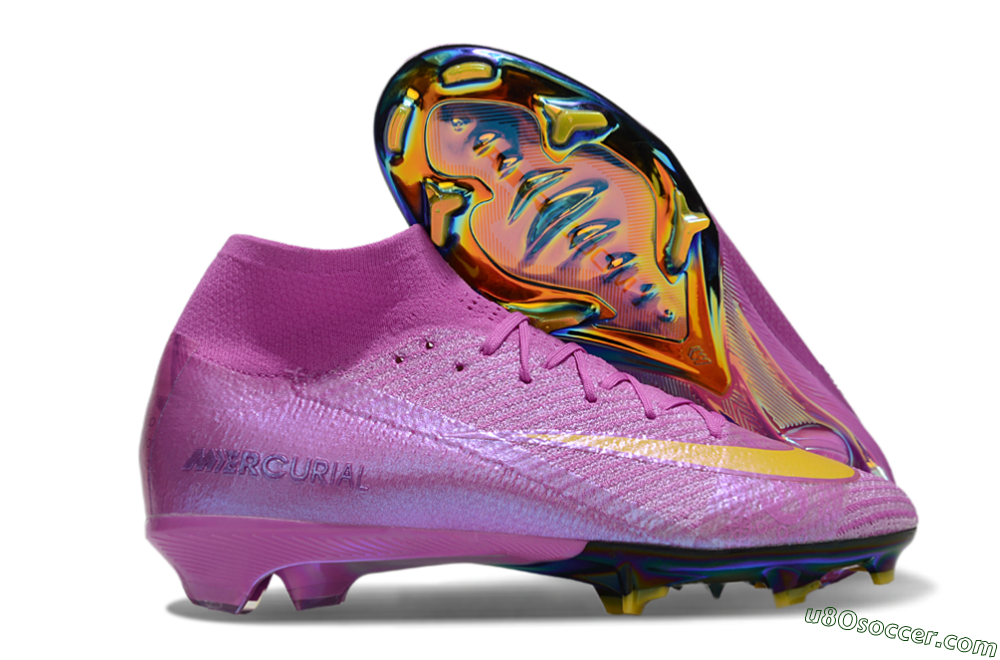 Nike Air Zoom Mercurial Superfly 10 Elite FG Firm Ground Soccer Cleats - Purple/Yellow/Gold 1
