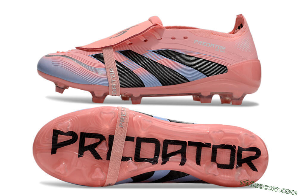 Adidas Predator Elite 25 Foldover Tongue FG Firm Ground Soccer Cleats - Pink/Blue/Black 0