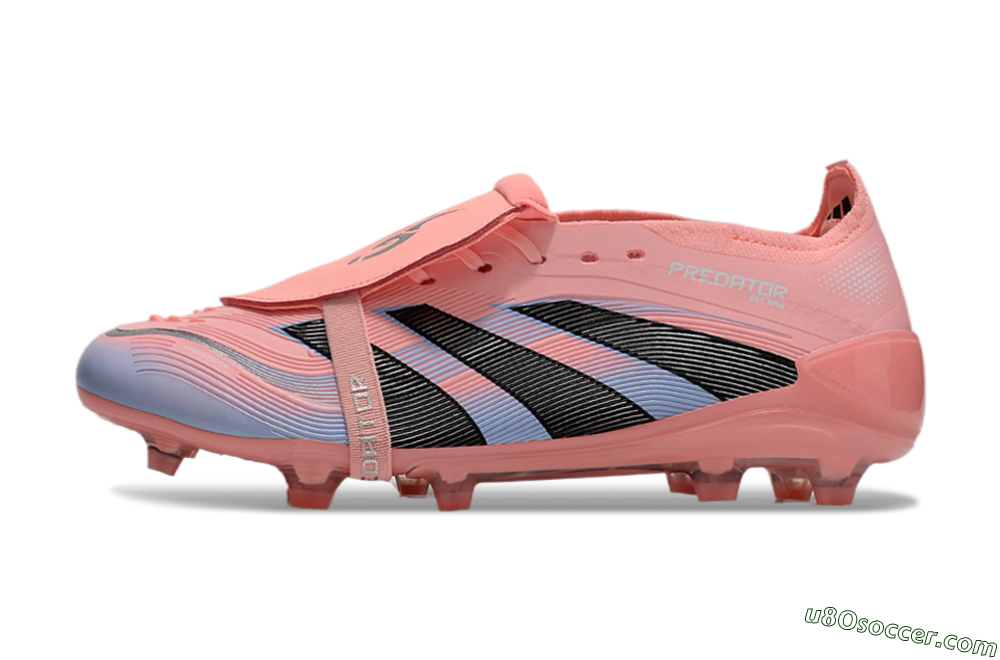Adidas Predator Elite 25 Foldover Tongue FG Firm Ground Soccer Cleats - Pink/Blue/Black 2