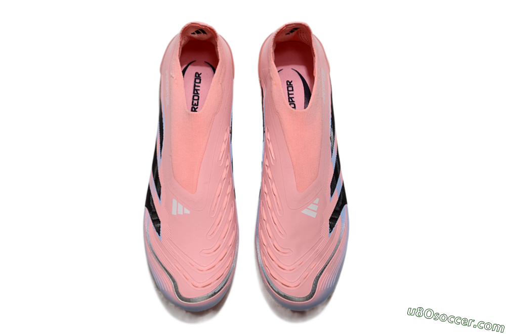 Adidas Predator Laceless Elite 25 FG Firm Ground Soccer Cleats - Pink/Blue/Black 4