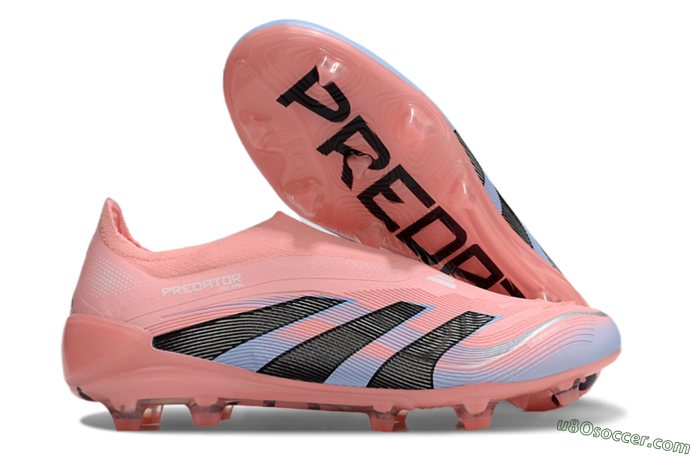 Adidas Predator Laceless Elite 25 FG Firm Ground Soccer Cleats - Pink/Blue/Black 1