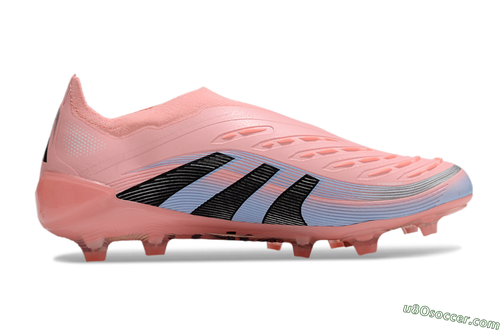 Adidas Predator Laceless Elite 25 FG Firm Ground Soccer Cleats - Pink/Blue/Black 7
