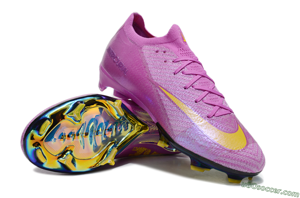 Nike Air Zoom Mercurial Vapor 16 Elite FG Firm Ground Soccer Cleats - Purple/Yellow/Gold 3