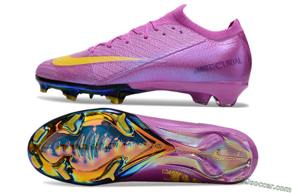 Nike Air Zoom Mercurial Vapor 16 Elite FG Firm Ground Soccer Cleats - Purple/Yellow/Gold 0