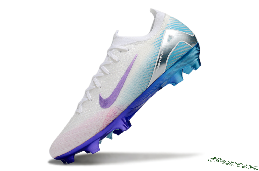 Nike Air Zoom Mercurial Vapor 16 Elite FG Firm Ground Soccer Cleats - White/Purple/Pink/Jade 6