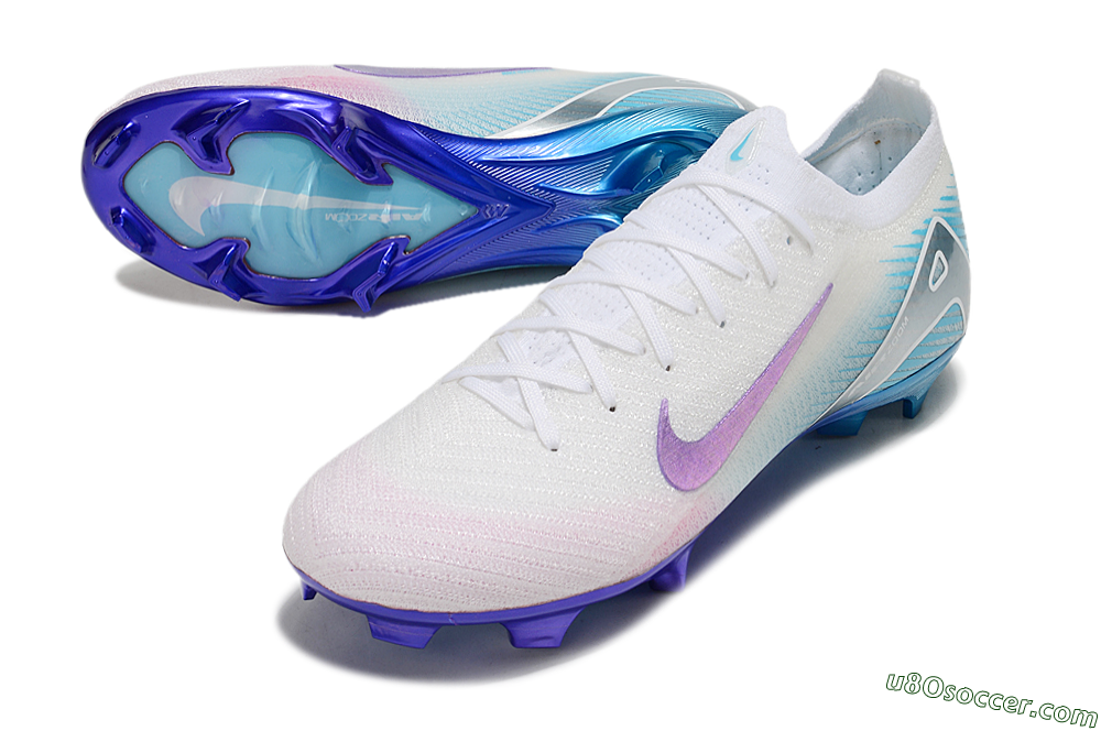 Nike Air Zoom Mercurial Vapor 16 Elite FG Firm Ground Soccer Cleats - White/Purple/Pink/Jade 3