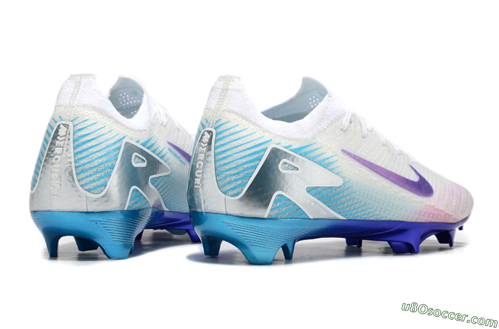 Nike Air Zoom Mercurial Vapor 16 Elite FG Firm Ground Soccer Cleats - White/Purple/Pink/Jade 7