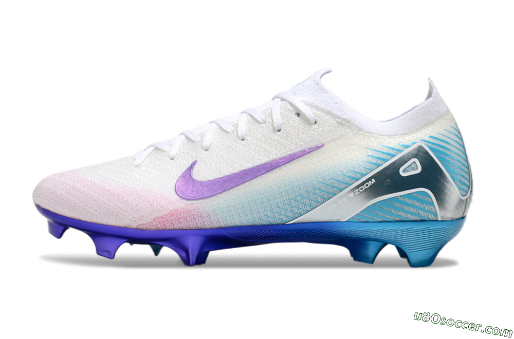 Nike Air Zoom Mercurial Vapor 16 Elite FG Firm Ground Soccer Cleats - White/Purple/Pink/Jade 2