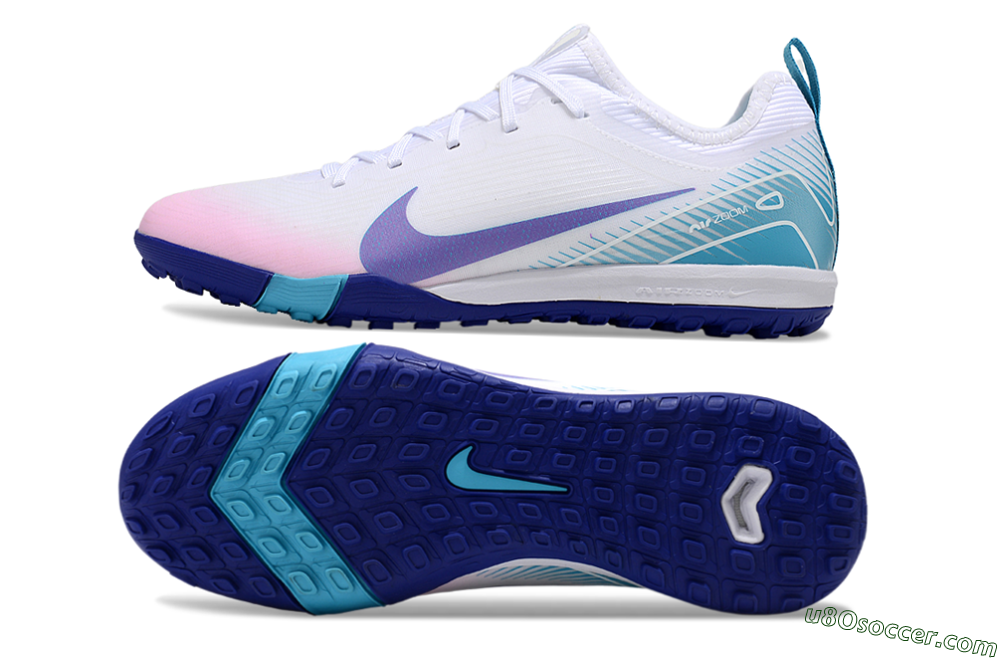 Nike Air Zoom Mercurial Vapor 16 Pro TF Artificial Turf Soccer Shoes - White/Purple/Pink/Jade 0