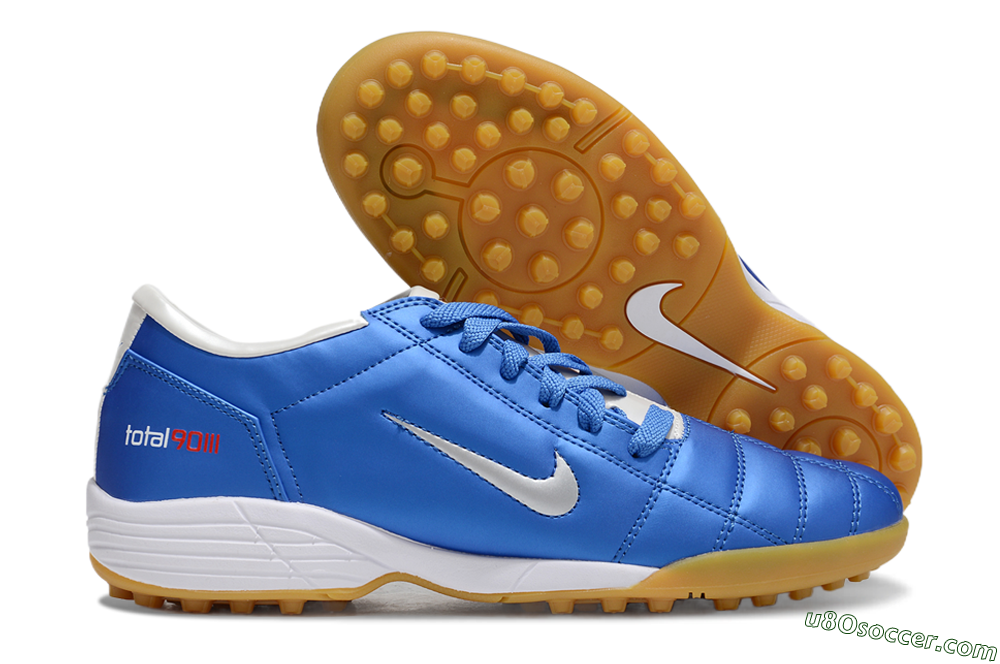 Nike Total 90 II TF Artificial Turf Soccer Shoes - Blue/White/Brown 1
