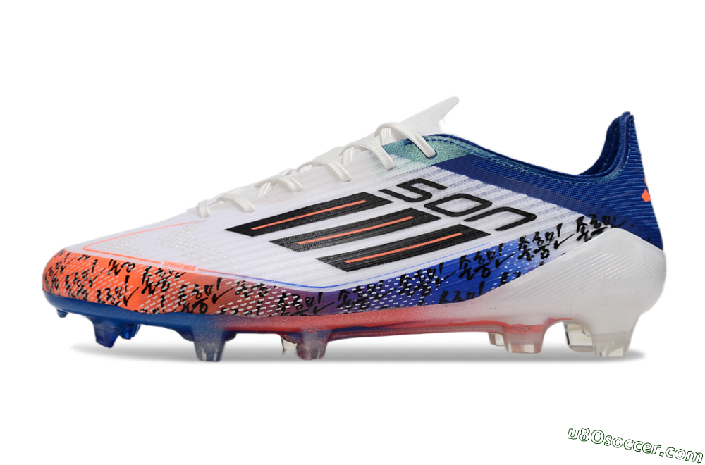 Adidas F50 Elite FG Firm Ground Soccer Cleats - White/Red/Blue 2