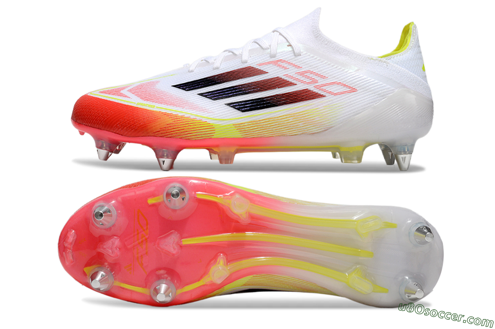 Adidas F50 Elite SG Soft Ground Soccer Cleats - White/Red/Yellow 0