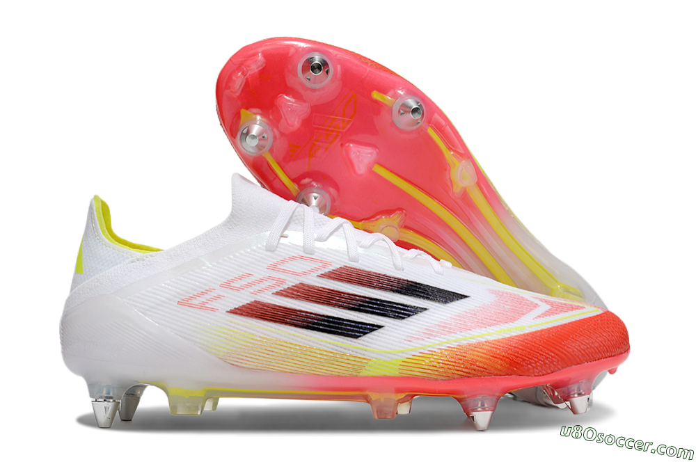 Adidas F50 Elite SG Soft Ground Soccer Cleats - White/Red/Yellow 1