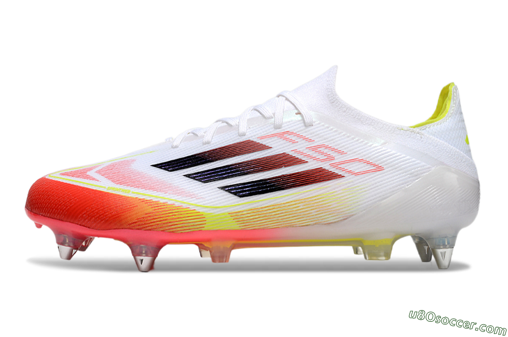 Adidas F50 Elite SG Soft Ground Soccer Cleats - White/Red/Yellow 2