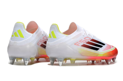 Adidas F50 Elite SG Soft Ground Soccer Cleats - White/Red/Yellow