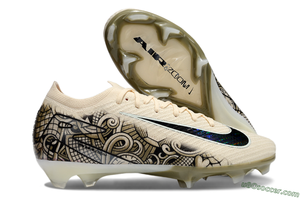 Nike Air Zoom Mercurial Vapor 16 Elite FG Firm Ground Soccer Cleats - Beige/Black/White 1