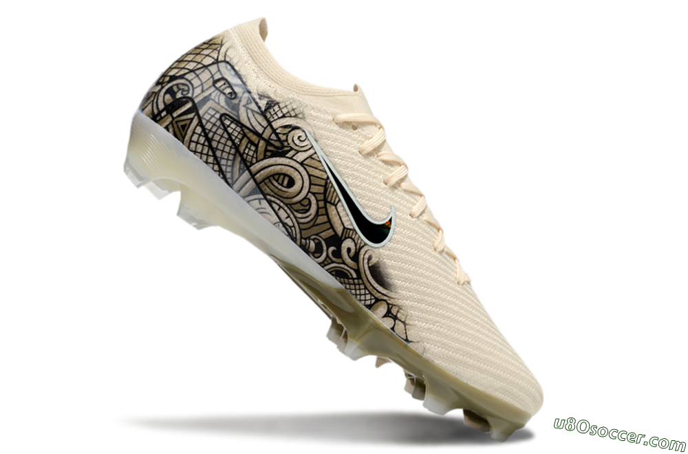 Nike Air Zoom Mercurial Vapor 16 Elite FG Firm Ground Soccer Cleats - Beige/Black/White 4