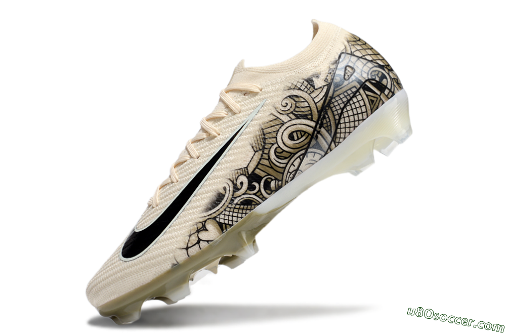 Nike Air Zoom Mercurial Vapor 16 Elite FG Firm Ground Soccer Cleats - Beige/Black/White 5