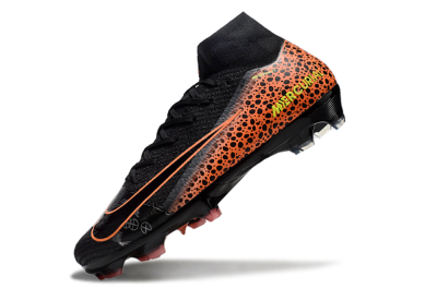 Nike Air Zoom Mercurial Superfly 10 Elite FG Firm Ground Soccer Cleats - Black/Orange/Leopard