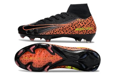 Nike Air Zoom Mercurial Superfly 10 Elite FG Firm Ground Soccer Cleats - Black/Orange/Leopard