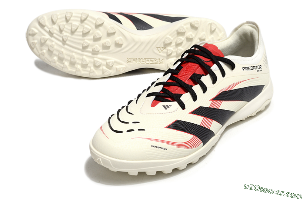 Adidas Predator Elite 25 TF Artificial Turf Soccer Shoes - Beige/Black/Red 3