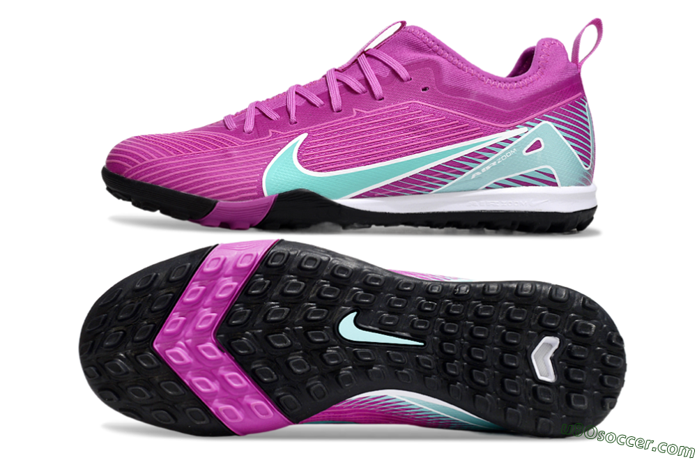 Nike Air Zoom Mercurial Vapor 16 Pro TF Artificial Turf Soccer Shoes - Purple/Jade/White 0