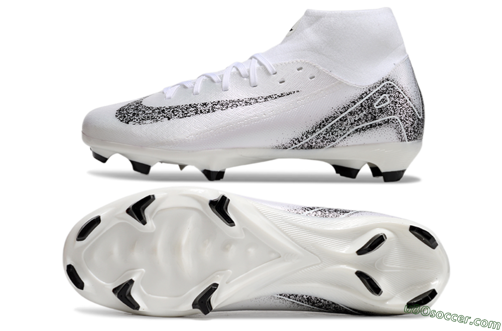 Nike Air Zoom Mercurial Superfly 10 Elite FG Firm Ground Soccer Cleats - White/Black 0