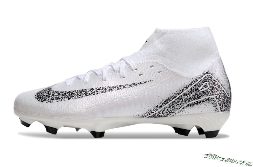 Nike Air Zoom Mercurial Superfly 10 Elite FG Firm Ground Soccer Cleats - White/Black 2